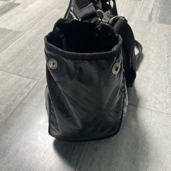 LeSportsac Black Liquid Patent Coated Nylon Tote / Cross‑Body Bag - Picture 6 of 16